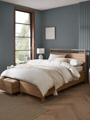 Oak Effect Axel Wooden Drawer Storage Bed Frame - Image 1 of 5