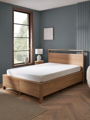 Oak Effect Axel Wooden Drawer Storage Bed Frame - Image 2 of 5