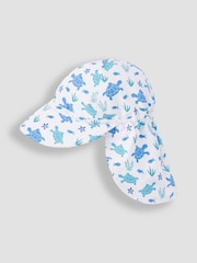 JoJo Maman Bébé Blue Turtle UPF 50 Sun Protection Hat - Image 1 of 3