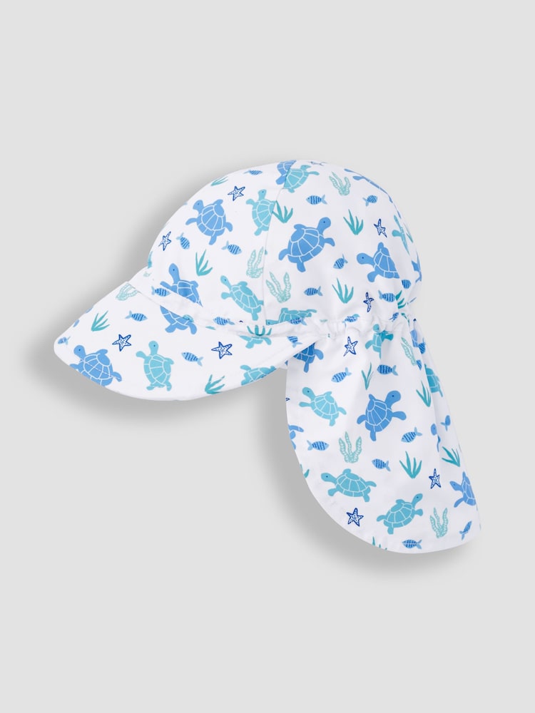 JoJo Maman Bébé Blue Turtle UPF 50 Sun Protection Hat - Image 1 of 3