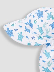JoJo Maman Bébé Blue Turtle UPF 50 Sun Protection Hat - Image 2 of 3