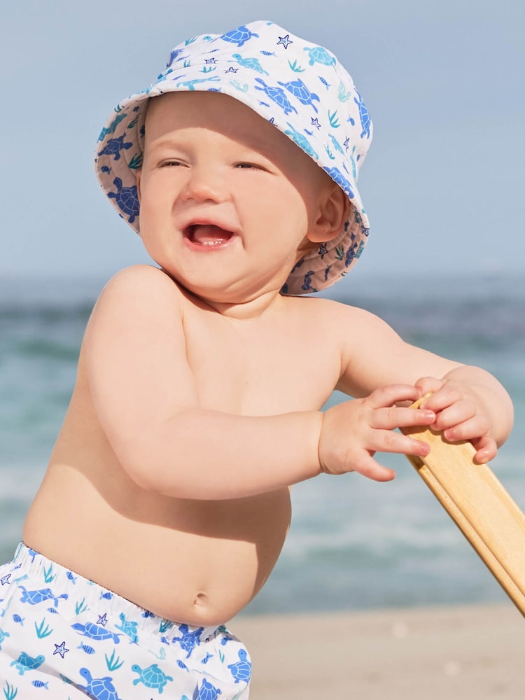 JoJo Maman Bébé Blue Turtle UPF 50 Bucket Hat - Image 1 of 3