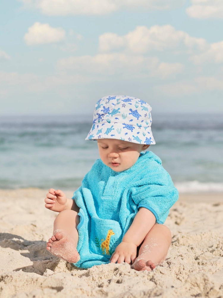JoJo Maman Bébé Blue Turtle UPF 50 Bucket Hat - Image 2 of 3