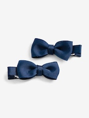 JoJo Maman Bébé Navy Pair Of Bow Clips - Image 1 of 1
