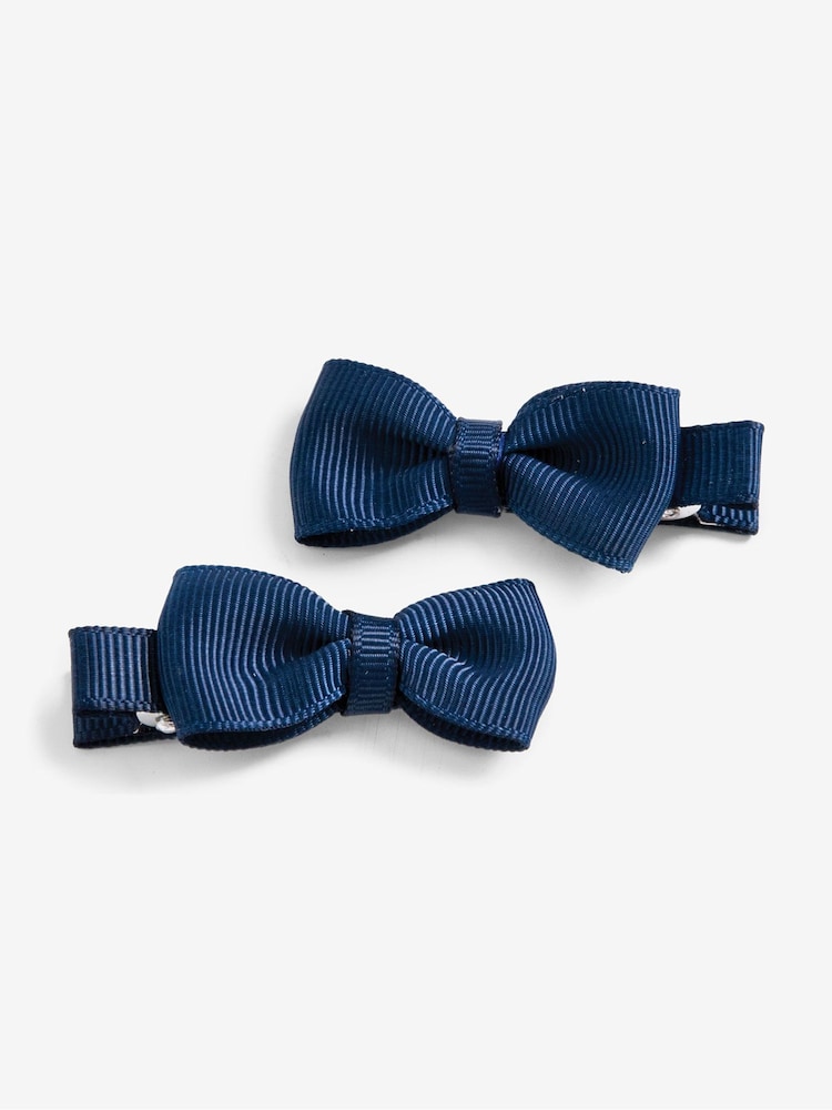 JoJo Maman Bébé Navy Pair Of Bow Clips - Image 1 of 1