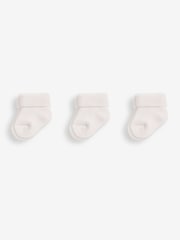 JoJo Maman Bébé White 3-Pack Baby Socks - Image 1 of 1