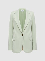 Reiss Green Naomi Single Breasted Wool Blend Blazer - Image 2 of 5