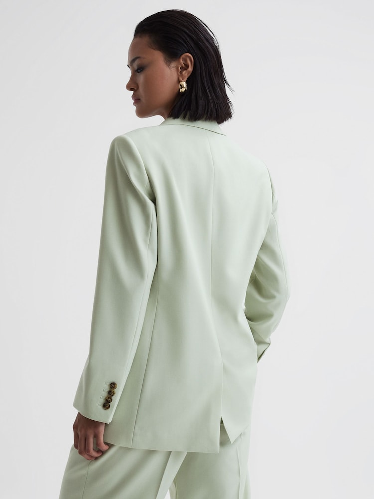 Reiss Green Naomi Single Breasted Wool Blend Blazer - Image 5 of 5