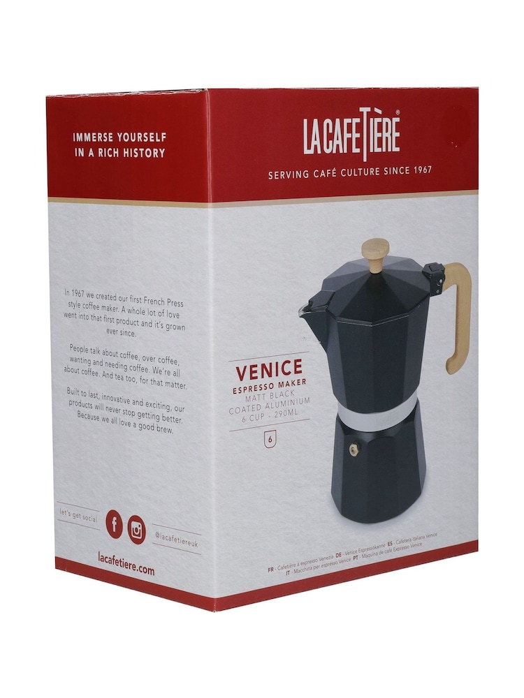 La Cafetière Black Venice 6 Cup Espresso Maker - Image 4 of 4 La Cafetière Black Venice 6 Cup Espresso Maker - Image 4 of 4