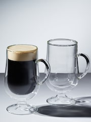 La Cafetière Set of 2 Clear Double Walled Irish Coffee Glasses - Image 1 of 3