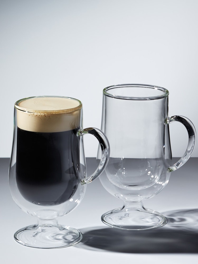 La Cafetière Set of 2 Clear Double Walled Irish Coffee Glasses - Image 1 of 3