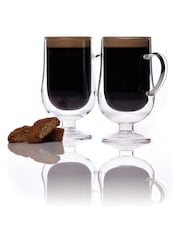 La Cafetière Set of 2 Clear Double Walled Irish Coffee Glasses - Image 2 of 3