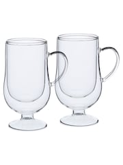La Cafetière Set of 2 Clear Double Walled Irish Coffee Glasses - Image 3 of 3