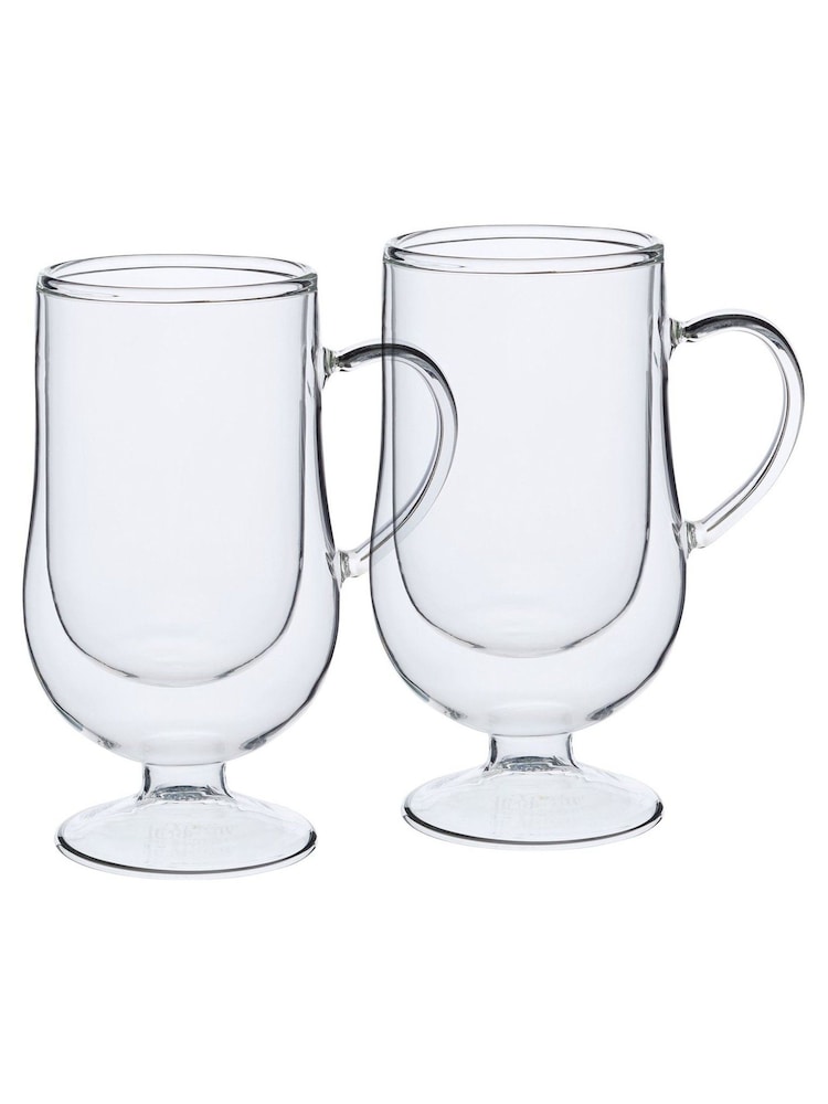 La Cafetière Set of 2 Clear Double Walled Irish Coffee Glasses - Image 3 of 3