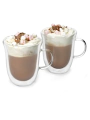La Cafetière Set of 2 Clear 350ml Hot Chocolate Glasses - Image 2 of 2
