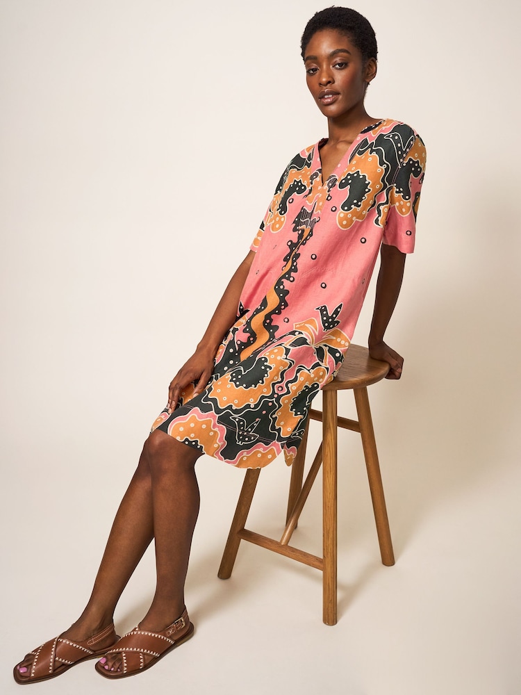 robe droite Blanc Stuff en lin Violet juin - Image 3 of 6