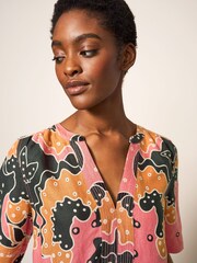 robe droite Blanc Stuff en lin Violet juin - Image 4 of 6