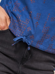 White Stuff Blue Tippie Tie Hem Blouse - Image 4 of 8