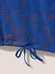 White Stuff Blue Tippie Tie Hem Blouse - Image 8 of 8