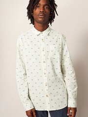 White Stuff Natural Newton Bike Printed Shirt - Image 1 of 6