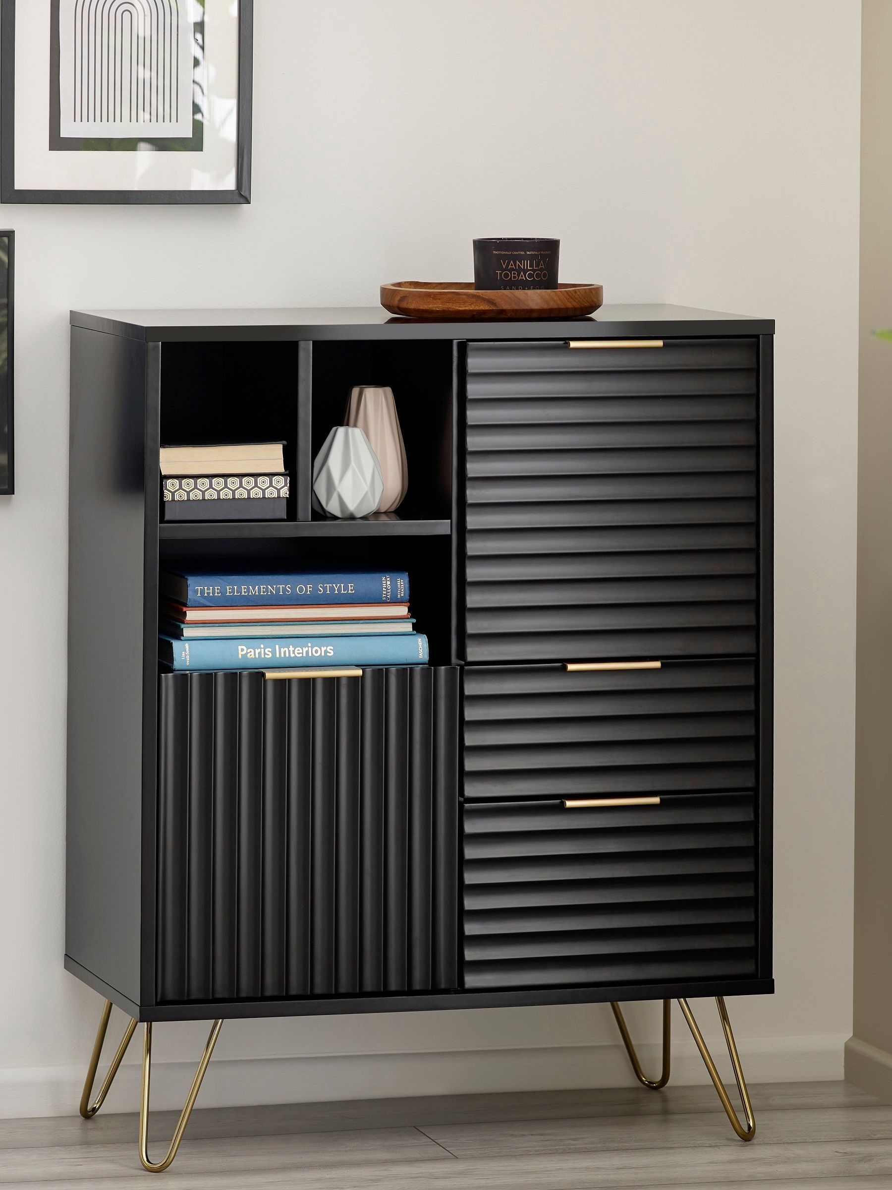 Julian Bowen Murano 2 Door 2 Drawer Sideboard - Black - Image 3