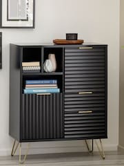 Julian Bowen Black Murano 2 Door 2 Drawer Sideboard - Image 1 of 4