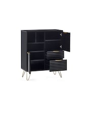 Julian Bowen Black Murano 2 Door 2 Drawer Sideboard - Image 3 of 4