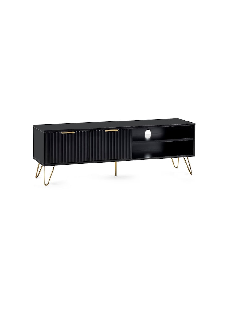 Julian Bowen Black Murano 2 Door TV Unit - Image 2 of 4