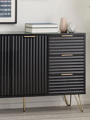 Julian Bowen Black Murano Large 3 Door Sideboard - Image 1 of 4
