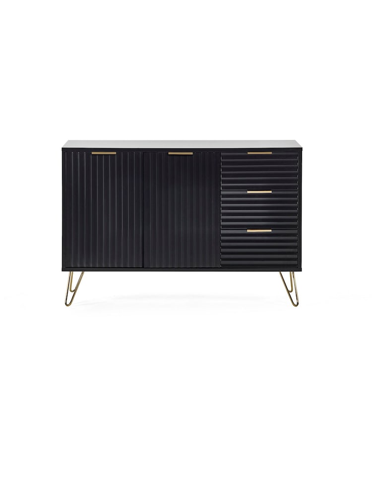 Julian Bowen Black Murano Large 3 Door Sideboard - Image 2 of 4
