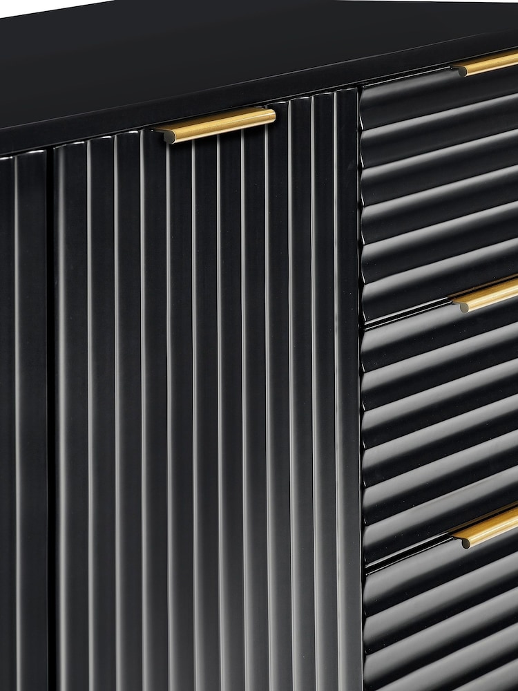 Julian Bowen Black Murano Large 3 Door Sideboard - Image 4 of 4
