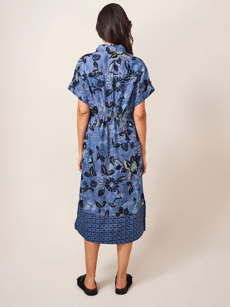 White Stuff Blue Reno Linen Shirt Dress - Image 2 of 6