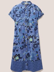 White Stuff Blue Reno Linen Shirt Dress - Image 5 of 6