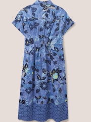 White Stuff Blue Reno Linen Shirt Dress - Image 6 of 6