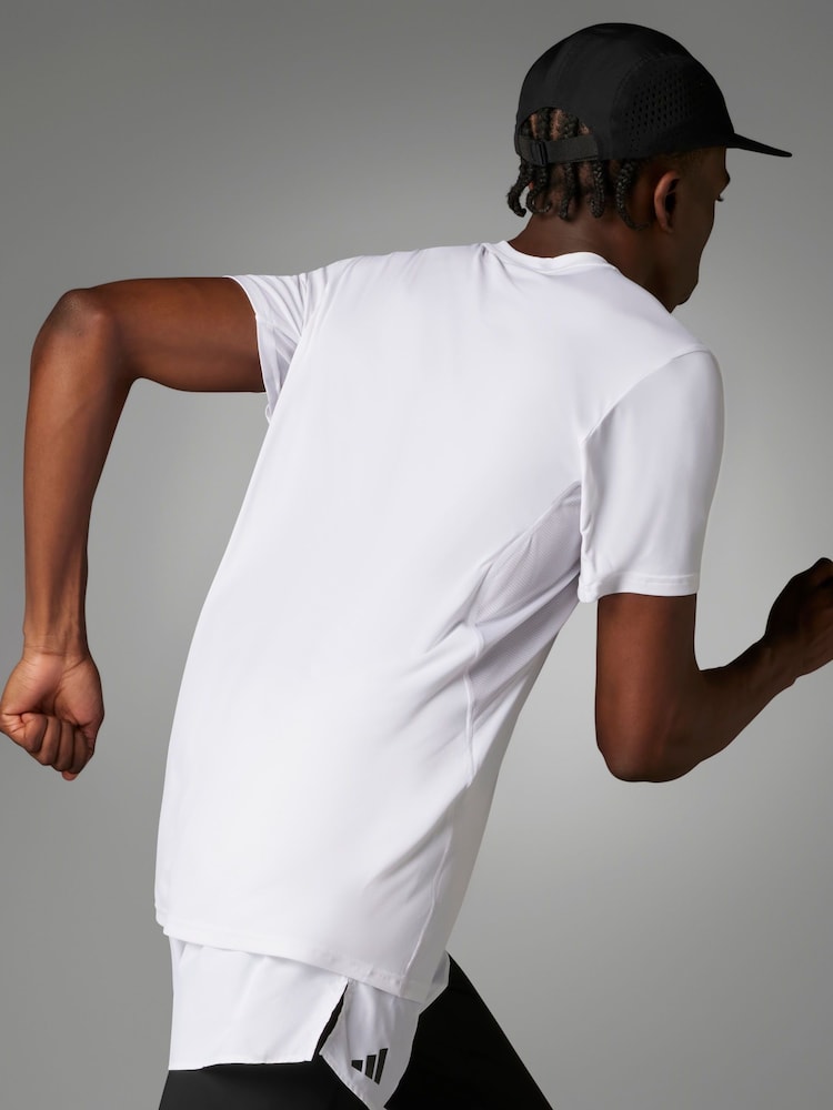 adidas White Adizero Essentials Running T-Shirt - Image 2 of 10 adidas White Adizero Essentials Running T-Shirt - Image 2 of 10