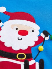 Blue Santa Christmas Appliqué Crew Neck Sweatshirt (3mths-7yrs) - Image 7 of 7