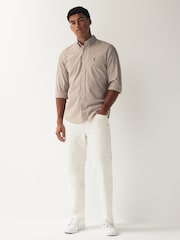 Natural 100% Cotton Stripe Long Sleeve Oxford Shirt - Image 2 of 8