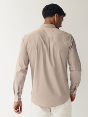 Natural 100% Cotton Stripe Long Sleeve Oxford Shirt - Image 3 of 8