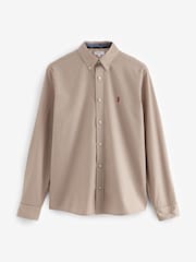 Natural 100% Cotton Stripe Long Sleeve Oxford Shirt - Image 6 of 8