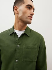 Khaki Green Twill Shacket - Image 4 of 7