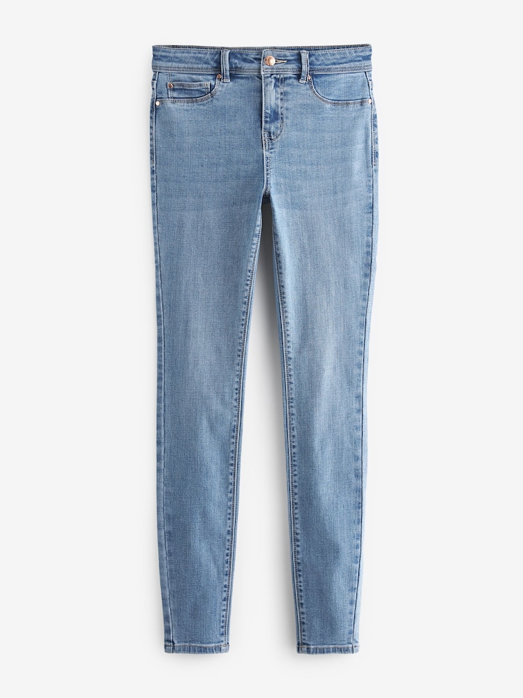 Mid Blue Power Stretch Denim Leggings - Image 1 of 2