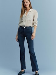 Washed Inky Blue Low Rise Bootcut Jeans - Image 1 of 7