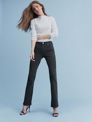 Washed Black Low Rise Bootcut Jeans - Image 1 of 7
