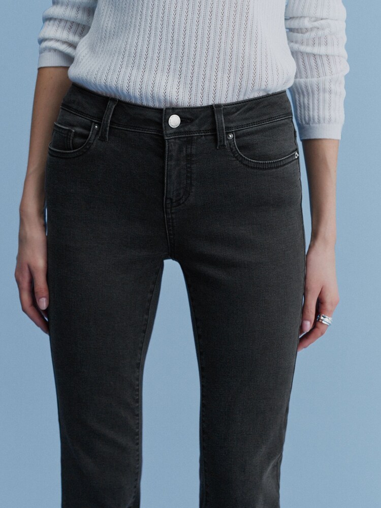 Washed Black Low Rise Bootcut Jeans - Image 4 of 7