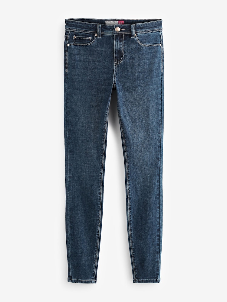 Dark Blue Power Stretch Denim Leggings - Image 1 of 2