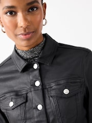 Black Coated Denim Jacket - Image 4 of 6