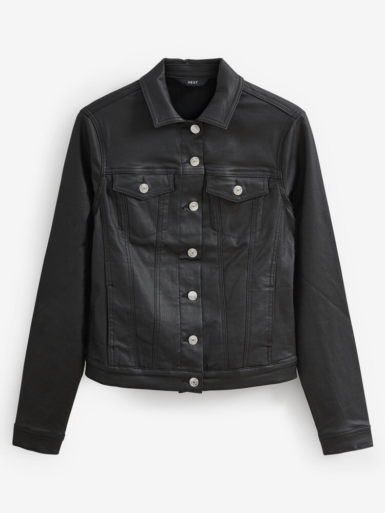 Black Coated Denim Jacket - Image 5 of 6