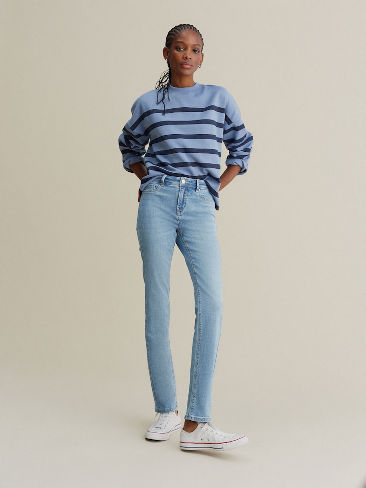 Mid Blue Power Stretch Slim Denim Jeans - Image 1 of 6