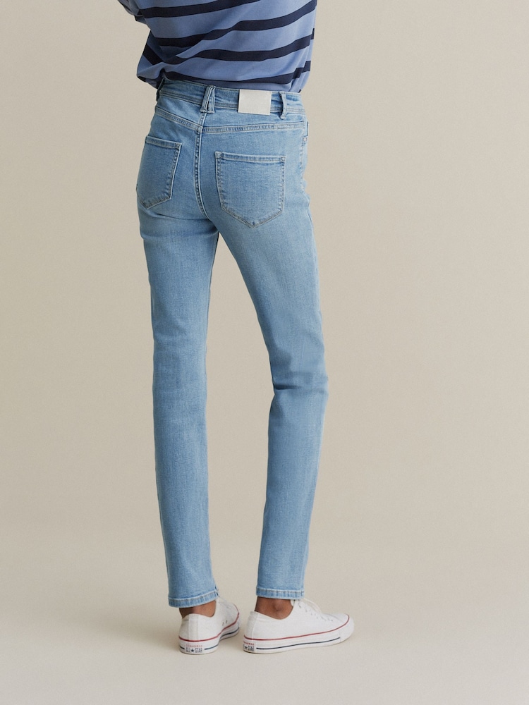 Mid Blue Power Stretch Slim Denim Jeans - Image 3 of 6