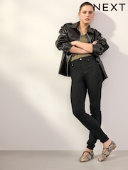 Negru - Colanți din denim cu power stretch - Imaginea 7 din 7